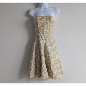 Ruby Rox Tube Dress Womens 3 Vintage Cottage Floral Y2K Coquette Mini Cream 90s